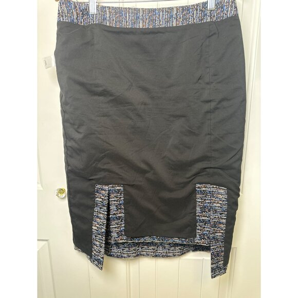 Halogen Womens Textured Pencil Skirt Size 12 Blue/Black Polyester - Picture 4 of 9